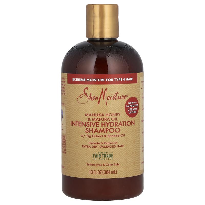 SheaMoisture Manuka Honey & Mafura Oil, Intensive Hydration Shampoo, Extra Dry, Damaged Hair, 13 fl oz (384 ml)