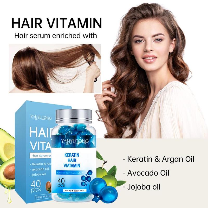 Keratin Hair Vitamin Capsule, 1 Box Hair Care Oil for Dry & Damaged Hair, Hair Care & Styling Product for Women & Men