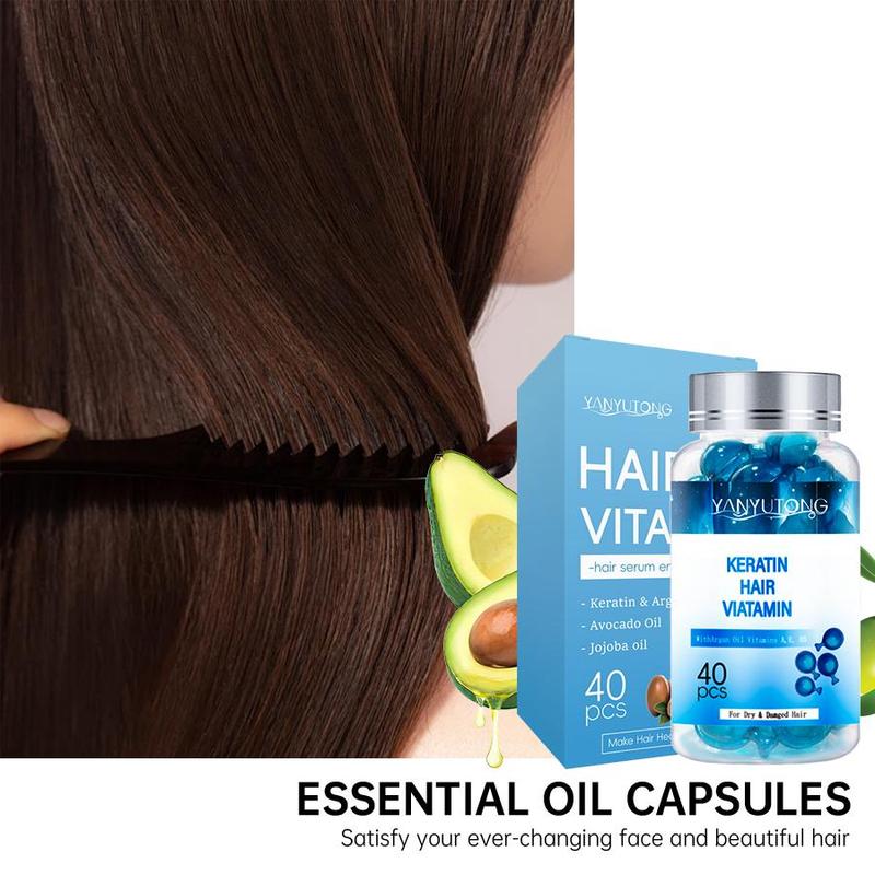 Keratin Hair Vitamin Capsule, 1 Box Hair Care Oil for Dry & Damaged Hair, Hair Care & Styling Product for Women & Men