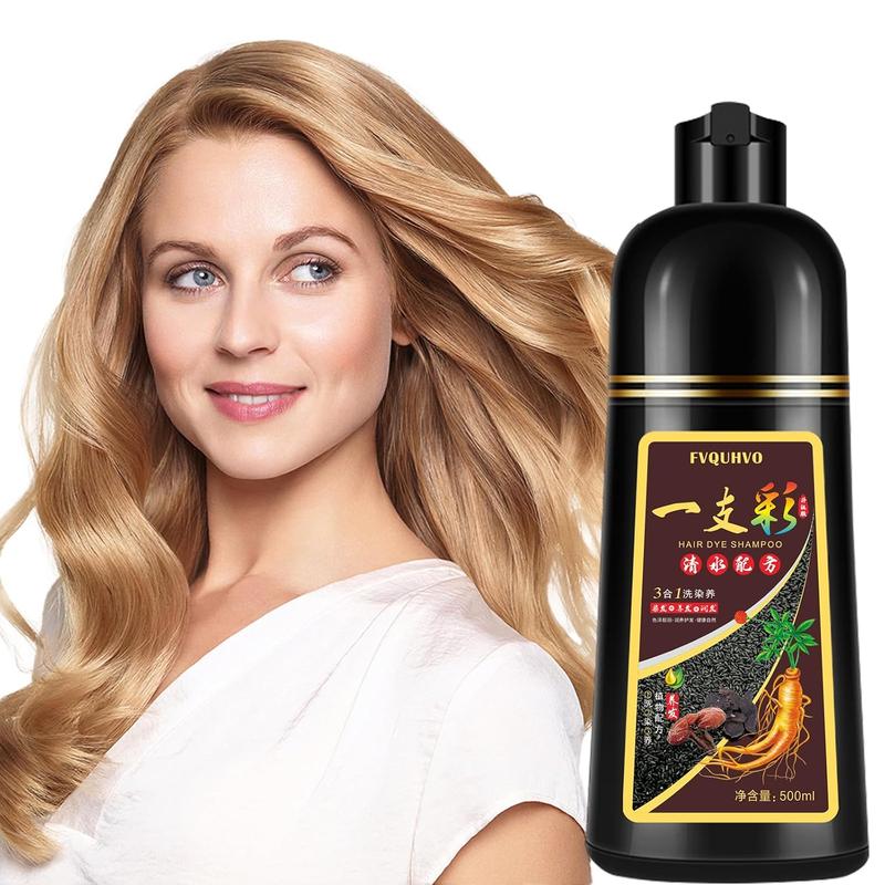 Blonde Brown Hair Dye Shampoo 3 in 1, Natural Hair Color Shampoo for 100% Gray Coverage, Brown Hair Colors in 10-15 mins, 16.9 Fl Oz (Blonde brown), Paraben Free, Hypoallergenic Haircare