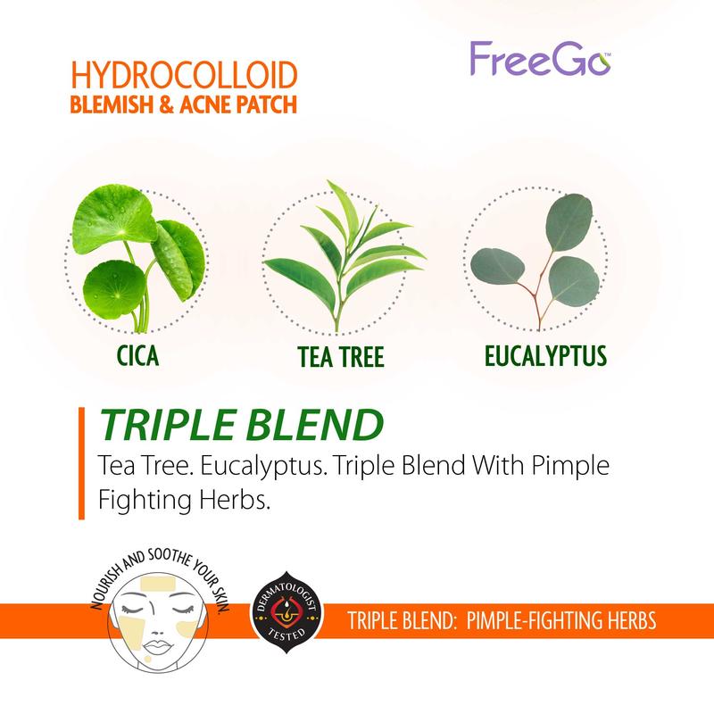 FreeGo Hydrocolloid Acne Patches for the Face, Large Pimple Patches for Skin Repair, Breakouts, Zit, Blemish Spot, Skincare, Korean Pimple Patches.