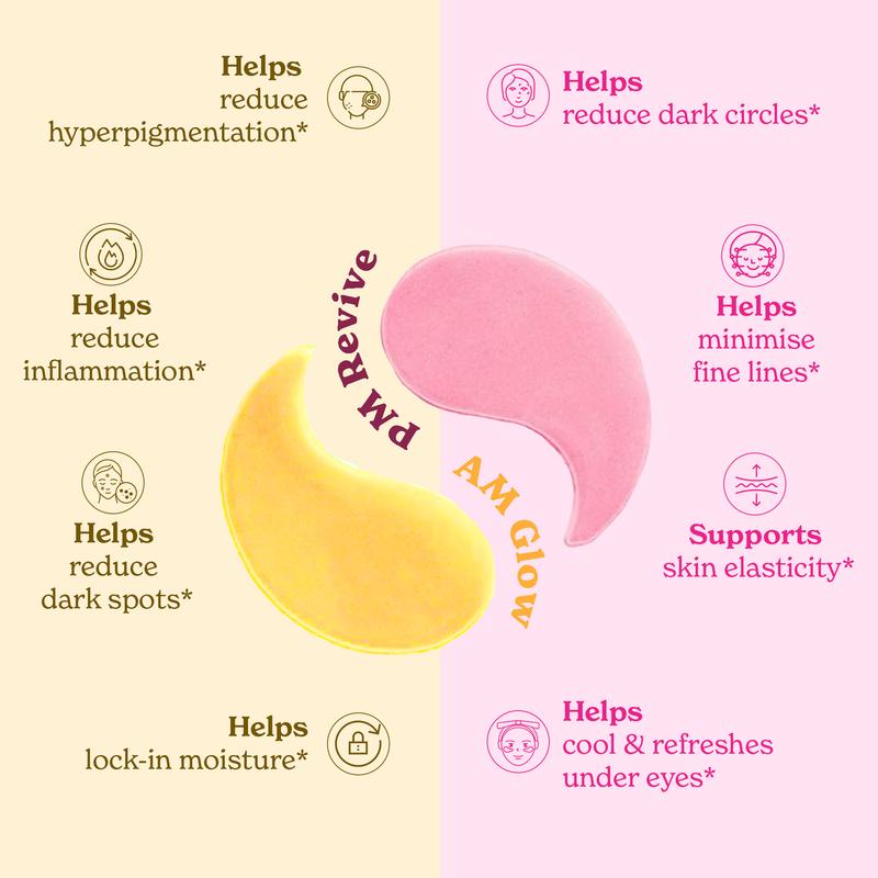 Stormi x BetterAlt Turmeric Kojic Acid Morning Under Eye Patches  + Rose Retinol Night Under Eye Patches | 14-Day Pairs for Glowing Under Eye Support