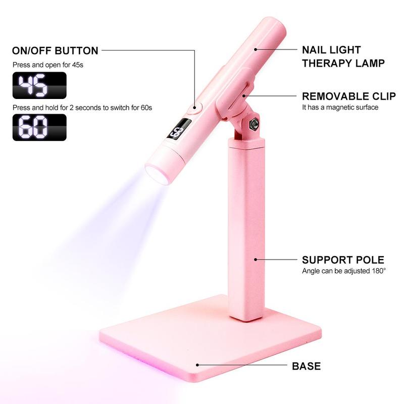 Portable Mini UV LED Nail Light with Stand for Christmas Gift, 1 Box Cordless LED Nail Dryer with Display Screen for Gel Nails, Manicure Tool for Home Salon