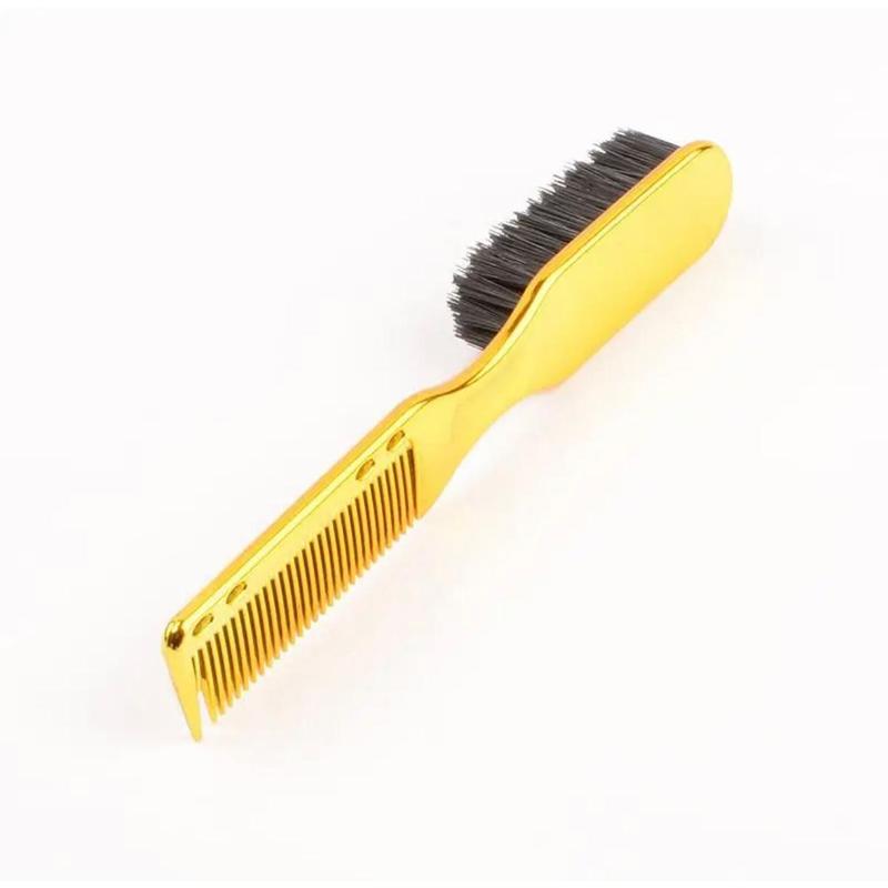 Double-Sided Beard Brush & Beard Comb Barber Brush for Grooming Beard Non-Slip & Sturdy Bristle Brush for Clean Cuts Professional Barber Comb