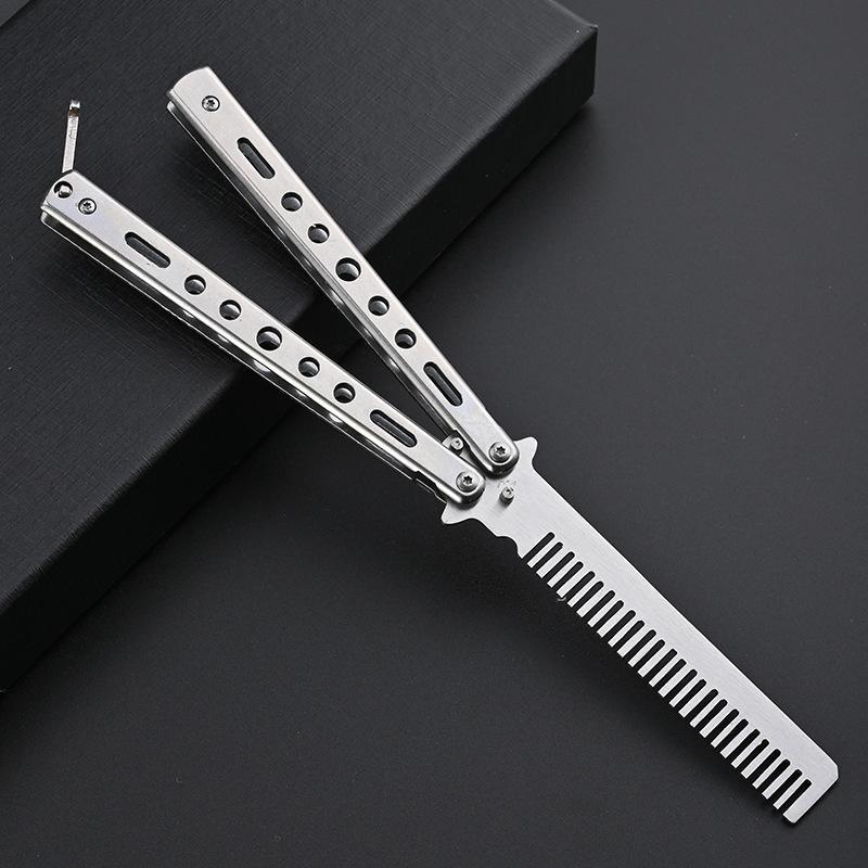 Stainless Steel Folding Comb, 1 Box Hairdressing Tool, Hair Styling Comb for Christmas Gift, Hair Care & Styling Tool for Men & Women