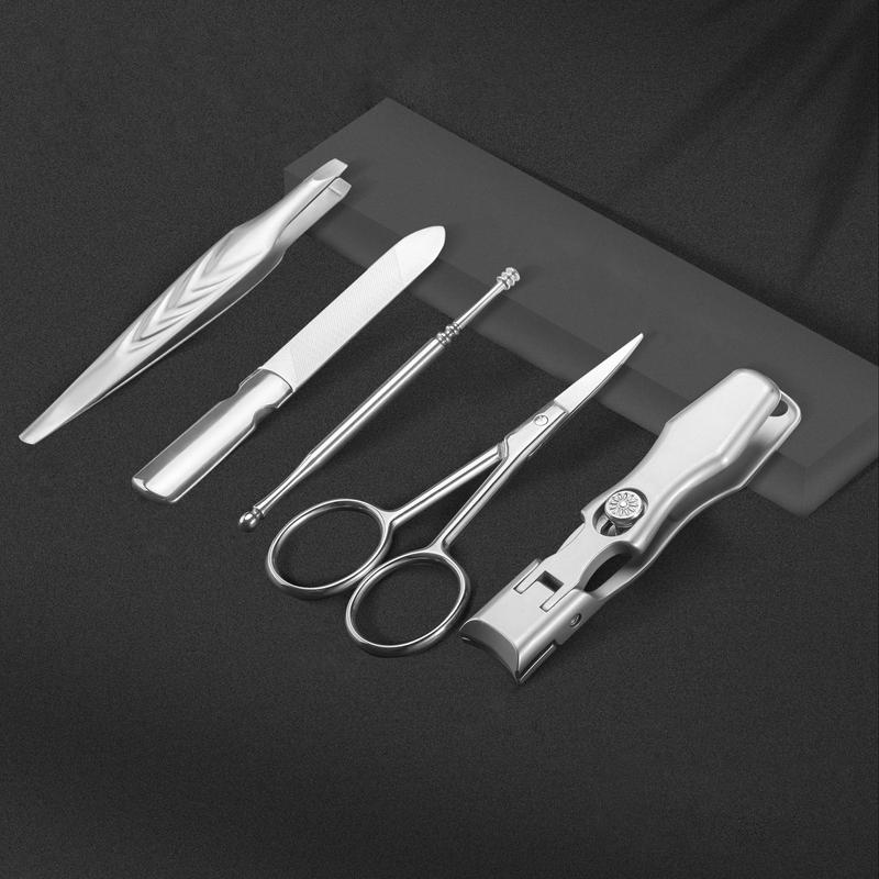 Nail Clipper Set, 5 Counts Portable Nail Care Tool with Storage Bag for Home & Travel, Manicure & Pedicure Tool