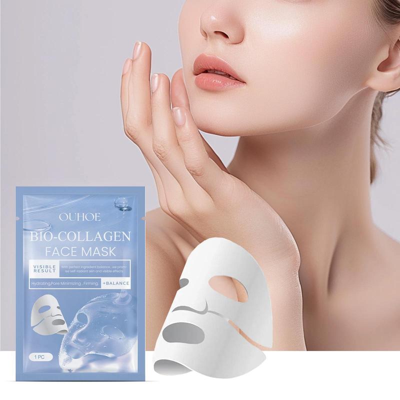 Collagen Facial Mask, 4 Counts box Moisturizing & Nourishing Facial Mask, Hydrating Face Mask, Face Care Product for Women & Men