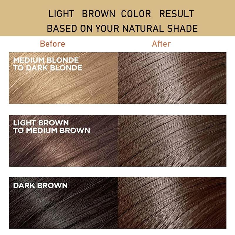 Light Brown Hair Dye Shampoo-Various colors availabie,3 in 1 Herbal Hair Color Shampoo,Natural Haircoloring,Tinte Para el Cabello for Women and Men 100% Grey Hair Coverage, 500ml Haircare