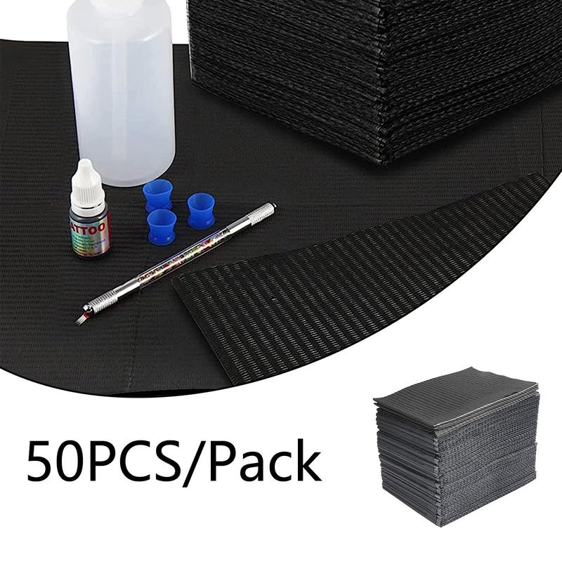 Nail Table Mats Disposable Nail Art Paper Towels,50PCS Black Waterproof 3 Ply Nail Art Paper 13