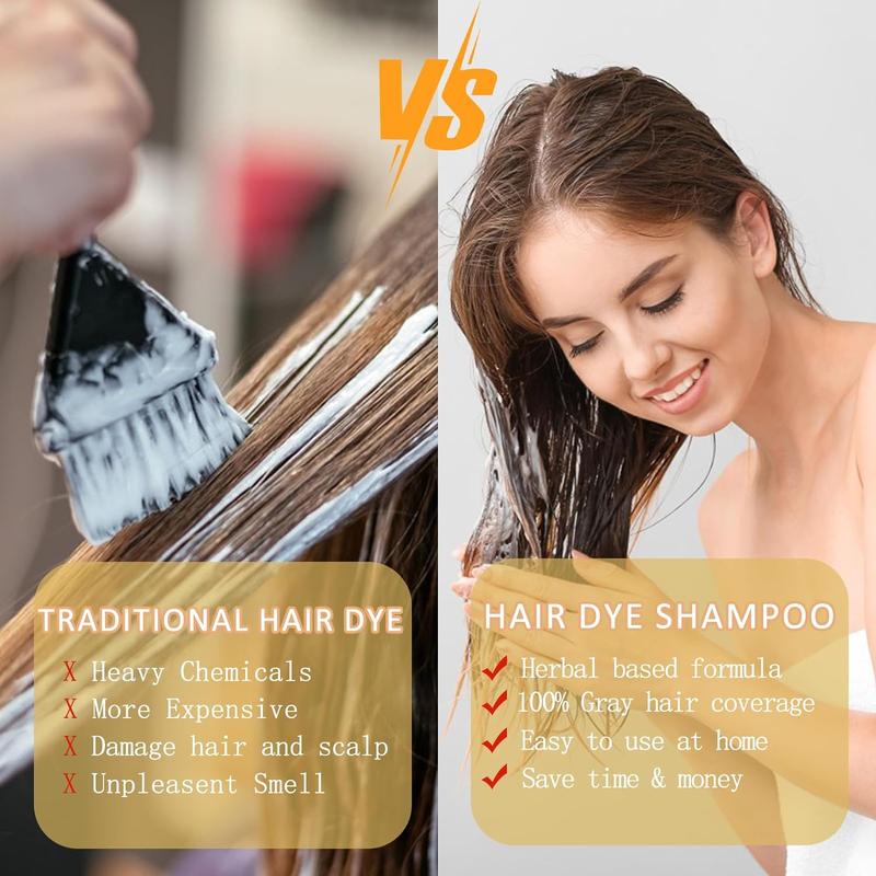 Blonde Brown Hair Dye Shampoo 3 in 1, Natural Hair Color Shampoo for 100% Gray Coverage, Brown Hair Colors in 10-15 mins, 16.9 Fl Oz (Blonde brown), Paraben Free, Hypoallergenic Haircare